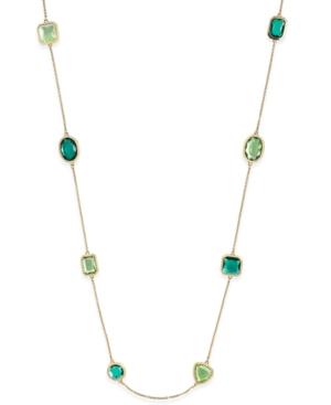 Kate Spade New York Gold-tone Green Crystal Station Necklace