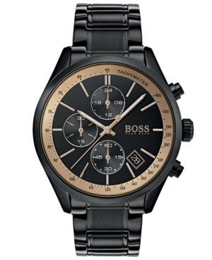 Boss Hugo Boss Men's Chronograph Grand Prix Black Stainless Steel Bracelet Watch 44mm