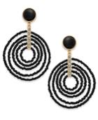 I.n.c. Gold-tone Beaded Spiral Orbital Drop Earrings, Created For Macy's
