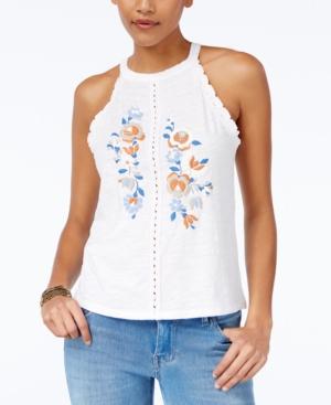 American Rag Puff-print Crochet-trim Tank Top, Only At Macy's