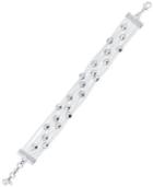 Lucky Brand Silver-tone Beaded White Leather Bracelet