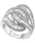Effy Diamond Baguette Interlocking Swirl Statement Ring (1-3/4 Ct. T.w.) In 14k White Gold