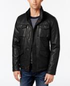 Tommy Hilfiger Men's Faux-leather Hooded Field Jacket