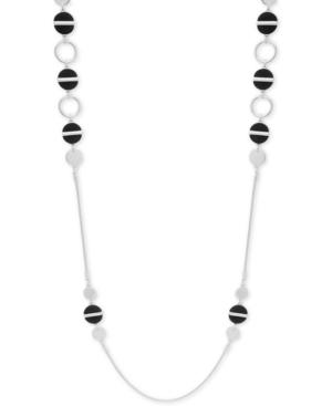 Nine West Silver-tone Colored Disc Strand Necklace