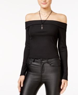 Material Girl Rib-knit Off-the-shoulder Crop Top, Material Girl