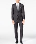 Hugo Men's Slim-fit Charcoal Donegal Suit