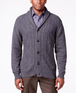 Tricots St. Raphael Men's Cable-knit Shawl-collar Cardigan