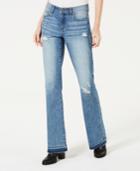 Rewash Juniors' Ripped Whiskered Bootcut Jeans