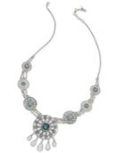 Lucky Brand Silver-tone Multi-stone Statement Necklace