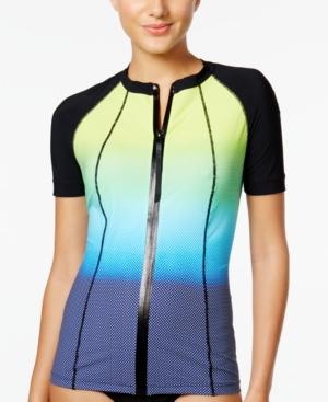 Profile By Gottex Sport Ocean Reef Zip-up Rashguard Women's Swimsuit
