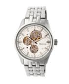 Heritor Automatic Stanley Silver Stainless Steel Watches 43mm