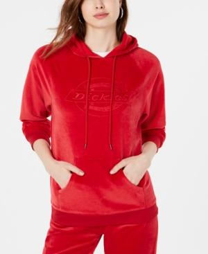 Dickies Embroidered-logo Velour Hoodie