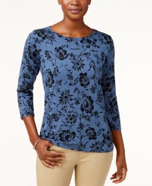Karen Scott Printed Sweater, Only At Macy's