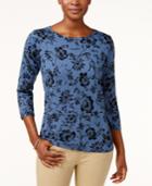 Karen Scott Printed Sweater, Only At Macy's