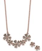 Charter Club Rose Gold-tone Pendant Necklace And Earring