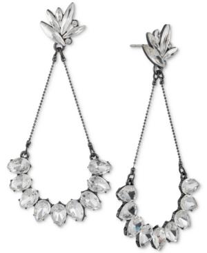 Abs By Allen Schwartz Hematite-tone Crystal Drop Earrings
