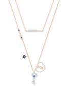 Swarovski Two-tone Multi-stone Double Layer Charm Pendant Necklace