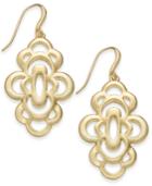 Charter Club Gold-tone Openwork Flower Drop Earrings, Created For Macy's
