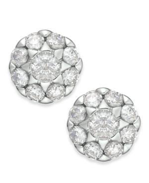 Diamond Earrings, 14k White Gold Flower Stud Earrings (3/4 Ct. T.w.)