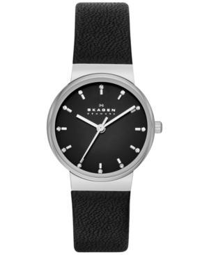 Skagen Women's Ancher Black Leather Strap Watch 26mm Skw2193