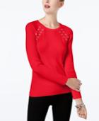 I.n.c. Laced-shoulder Sweater, Created For Macy's