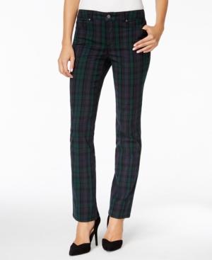 Charter Club Petite Lexington Plaid Straight-leg Jeans, Only At Macy's