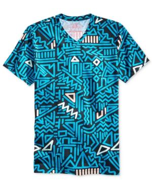 American Rag Men's Shapes On Shapes Graphic-print V-neck T-shirt, Only At Macy's