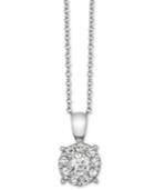 Effy Diamond Cluster Pendant Necklace (1/2 Ct. T.w.) In 18k White Gold