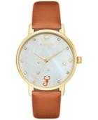Kate Spade New York Women's Metro Zodiac Scorpio Luggage Leather Strap Watch 34mm Ksw1194