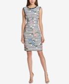 Tommy Hilfiger Striped Floral-print Sheath Dress