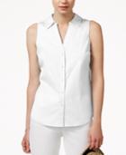 Maison Jules Sleeveless Button-down Shirt, Only At Macy's