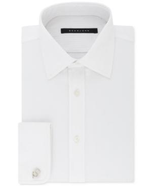 Sean John Men's Classic/regular Fit Textured White French Cuff Dress Shirt