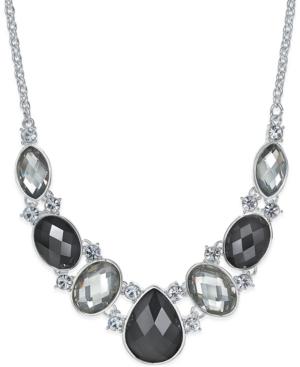Charter Club Silver-tone Multi-stone Frontal Necklace, Only At Macy's