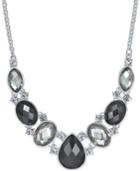 Charter Club Silver-tone Multi-stone Frontal Necklace, Only At Macy's