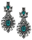 Inc International Concepts Hematite-tone Multi-crystal Drop Earrings, Created For Macy's