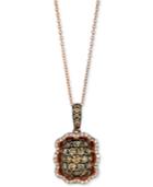 Le Vian Chocolatier Diamond Cluster 18 Pendant Necklace (7/8 Ct. T.w.) In 14k Rose Gold