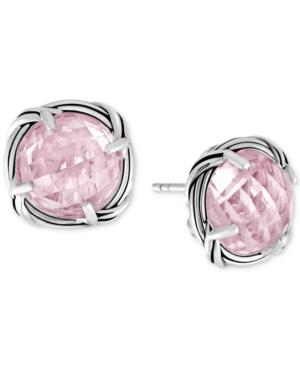 Peter Thomas Roth Rose Quartz Stud Earrings (8 Ct. T.w.) In Sterling Silver