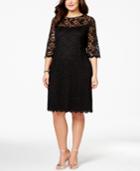 Connected Plus Size Illusion Lace Dress