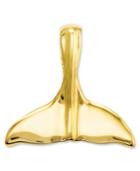 14k Gold Charm, Whale Tail Slide Charm