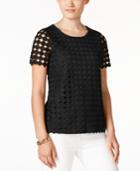 Charter Club Circle-lace Top, Only At Macy's