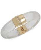 M. Haskell For Inc Gold-tone Crystal-enhanced Clear Resin Hinge Bangle Bracelet, Only At Macy's