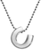 Alex Woo Little Luck Horse Shoe Pendant Necklace In Sterling Silver