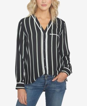 1.state Striped V-neck Shirt