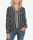 1.state Striped V-neck Shirt
