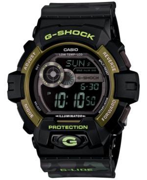 G-shock Men's Digital Green And Black Camouflage Resin Strap Watch 55x53mm Gls8900cm-1