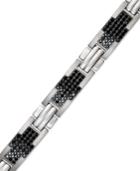 Men's Stainless Steel Bracelet, Black Diamond Cross Bracelet (2 Ct. T.w.)