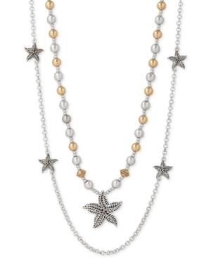 Lucky Brand Two-tone Starfish Beaded Layer Necklace