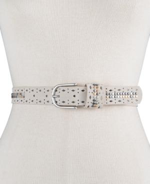 Inc International Concepts Stud And Stone Perforated Pant Belt, Only At Macy's