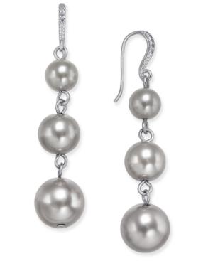 Charter Club Silver-tone Round Beaded Ombre Drop Earrings, Only At Macy's