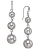Charter Club Silver-tone Round Beaded Ombre Drop Earrings, Only At Macy's